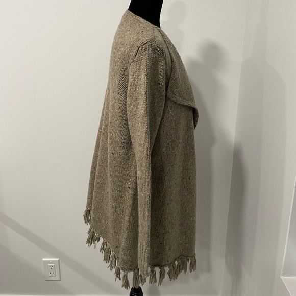 Bass Tan Fringed Long Cardigan - Picture 8 of 12